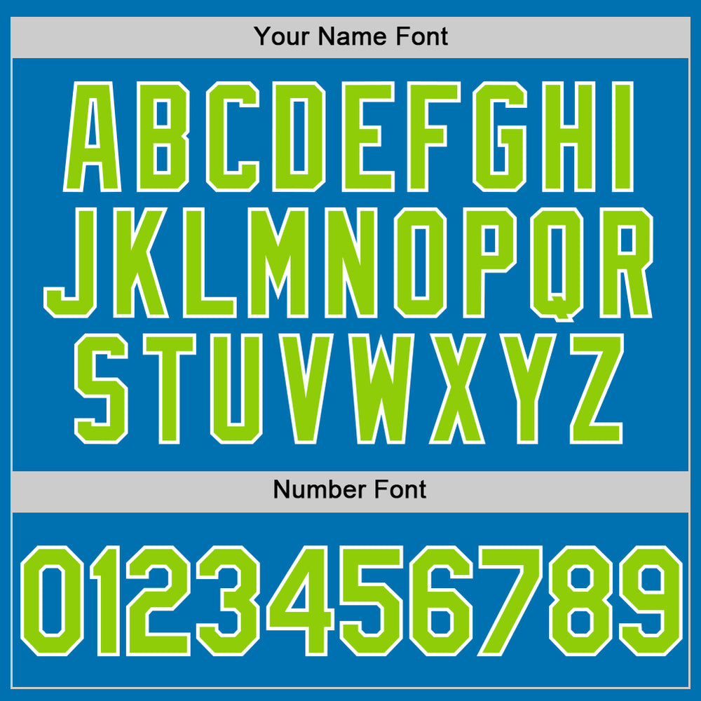 Custom White Blue Baseball Neon Green Jersey, Design Your Own Baseball Uniform