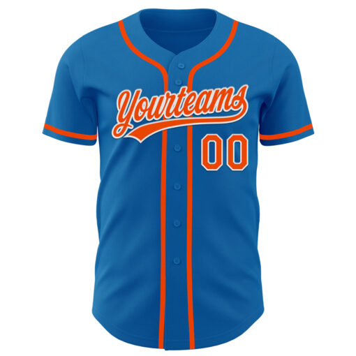 Custom White Blue Baseball Orange Jersey, Cool Baseball Uniform Designs