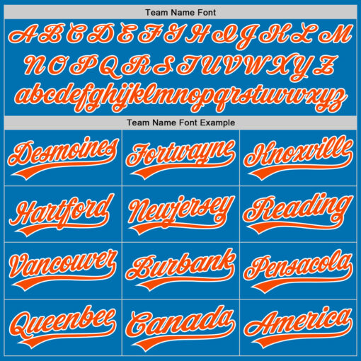 Custom White Blue Baseball Orange Jersey, Cool Baseball Uniform Designs